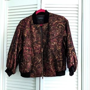 (NWT) Lafayette 148 black iridescent bomber jacket (small)